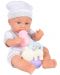 Кукла-бебе Moni Toys - Със сиво одеялце и аксесоари, 36 cm - 2t