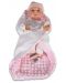 Кукла-бебе Moni Toys - С розово одеялце и шапка на райе, 41 cm - 1t