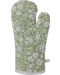 Кухненска ръкавица на цветя H&S - 18 x 32 cm, памук, зелена - 1t
