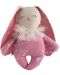Кукла от плат Asi Dolls - Малкото зайче Оливия, розово с бели звезди, 34 cm - 1t
