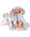 Кукла-бебе Moni Toys - Със сиво одеялце и аксесоари, 36 cm - 1t