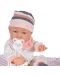 Кукла-бебе Moni Toys - С розово одеялце и шапка на райе, 41 cm - 2t