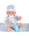 Кукла-бебе Moni Toys - Със синьо одеялце и аксесоари, 36 cm - 2t