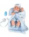 Кукла-бебе Moni Toys - Със синьо одеялце и аксесоари, 36 cm - 1t