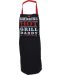 Кухненска престилка H&S - Grill, 60 х 84 cm, памук и кожени детайли, черна - 1t