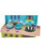 Дървена детска кухня Lelin - Морски бриз, с посуда - 3t