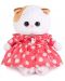 Плюшена играчка Budi Basa - Коте Ли-Ли, бебе, с рокля на точки, 20 cm - 1t