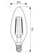 LED крушка Vivalux - BF35, E14, 4W, 3000K, филамент - 3t