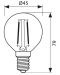 LED крушка Vivalux - GF45, E14, 4W, 3000K, филамент - 3t