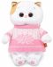 Плюшена играчка Budi Basa - Коте Ли-Ли, бебе, с пуловер, 20 cm - 1t