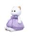 Плюшена играчка Budi Basa - Коте Ли-Ли, с лилава рокличка, 24 cm - 3t