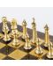 Луксозен шах Manopoulos - Staunton, кафяво и златисто, 44 x 44 cm - 5t