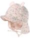Лятна муселинова шапка Maximo - Цветя, розова, UPF30+, размер 43, 6-9 м - 1t