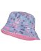 Лятна шапка с периферия Maximo - Синя, на розови пеперуди, UPF50+, размер 49, 18-24 м - 1t