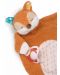 Мека кърпичка за гушкане с ринг за залъгалка NICI - Лисицата Финни, 25 х 25 cm - 4t