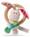 Мека играчка Nici - С дървен ринг и звънче, Заекът Тили, 15 cm - 1t