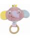 Мека играчка с дървен ринг BabyJem - Mini Elephant, Rose  - 1t