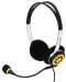 Слушалки с микрофон Microlab - K250, черни/жълти - 1t