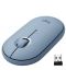 Мишка Logitech - Pebble M350, оптична, безжична, синя - 1t