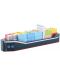 Дървена дидактическа играчка Jouéco - Морски контейнеровоз, за нанизване - 2t