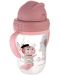 Нетечаща чаша със сламка Canpol babies Bonjour Paris - 270 ml, розова - 2t