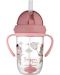 Нетечаща чаша със сламка Canpol babies Bonjour Paris - 270 ml, розова - 4t