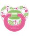 Ортодонтска залъгалка Wee Baby, 0-6 месеца, розова с фламинго - 1t