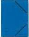 Папка Herlitz - Quality, с ластик и три капака, синя - 1t