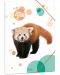 Папка с ластик Ars Una Animals - А4, червена панда - 1t