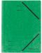 Папка Herlitz - Quality, с ластик и три капака, зелена - 1t