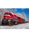 Пъзел Bluebird от 1500 части - Червен влак в снега - 2t