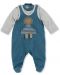 Памучен бебешки комплект Sterntaler - Лео, 56 cm, 3-4 месеца, синьо-сив - 1t