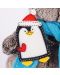 Плюшена играчка Budi Basa - Коте Басик, с шал с малък пингвин, 25 cm - 4t