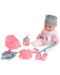 Пишкаща кукла-бебе Moni Toys - Със сива шапка и аксесоари, 36 cm - 1t