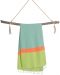 Памучна кърпа в кутия Hello Towels - Neon, 100 х 180 cm, зелено-синя - 3t