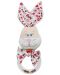 Плюшена бебешка дрънкалка Амек Тойс - Зайче, червено, 24 cm - 1t