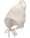 Плетена бебешка шапка Sterntaler - От органичен памук, 47 cm, 9-12 м, бяла - 1t