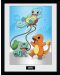 Плакат с рамка GB eye Games: Pokemon - Kanto Starters - 1t
