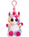 Плюшена играчка с клипс за раница Keel toys - Еднорог, шарен, 12 cm - 1t