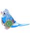 Плюшена играчка Rappa Еко приятели - Вълнист папагал, със звук, син, 11 cm - 1t