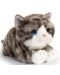 Плюшена играчка Keel toys - Легнало коте, сиво, 32 cm - 1t