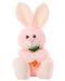 Плюшено зайче Tea Toys - Бени, 28 cm, с морков, розово - 1t