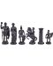 Пластмасови фигури за шах Sunrise - Roman, golden/black - 4t