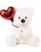 Плюшена играчка Амек Тойс - Бяло мече със сърце, 22 cm - 1t