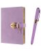 Подаръчен комплект Victoria's Journals - Hush Hush, лилав, 2 части, в кутия - 1t