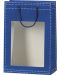 Подаръчна торбичка Giftpack - 20 x 10 x 29 cm, синя, PVC прозорец - 1t