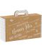 Подаръчна кутия Giftpack Bonnes Fêtes - Крафт и бяло, 33 cm - 1t