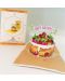 Поздравителна картичка Kiriori Pop-up - Торта с ягоди - 3t