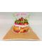 Поздравителна картичка Kiriori Pop-up - Торта с ягоди - 1t