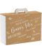 Подаръчна кутия Giftpack Bonnes Fêtes - Крафт и бяло, 34.2 cm - 1t